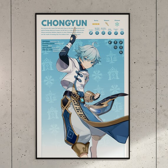 Digitale Download Print Digital Image Printable Wall Art Genshin Impact Poster Chongyun