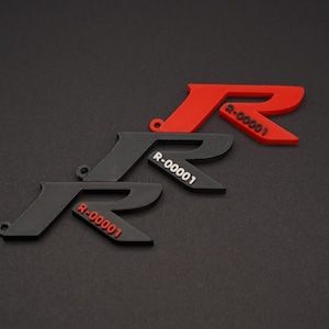 TypeR Custom Badge Number - 3DPrinted Keychain Birthday Gift Unique for Honda Civic Car & JDM Enthusiasts