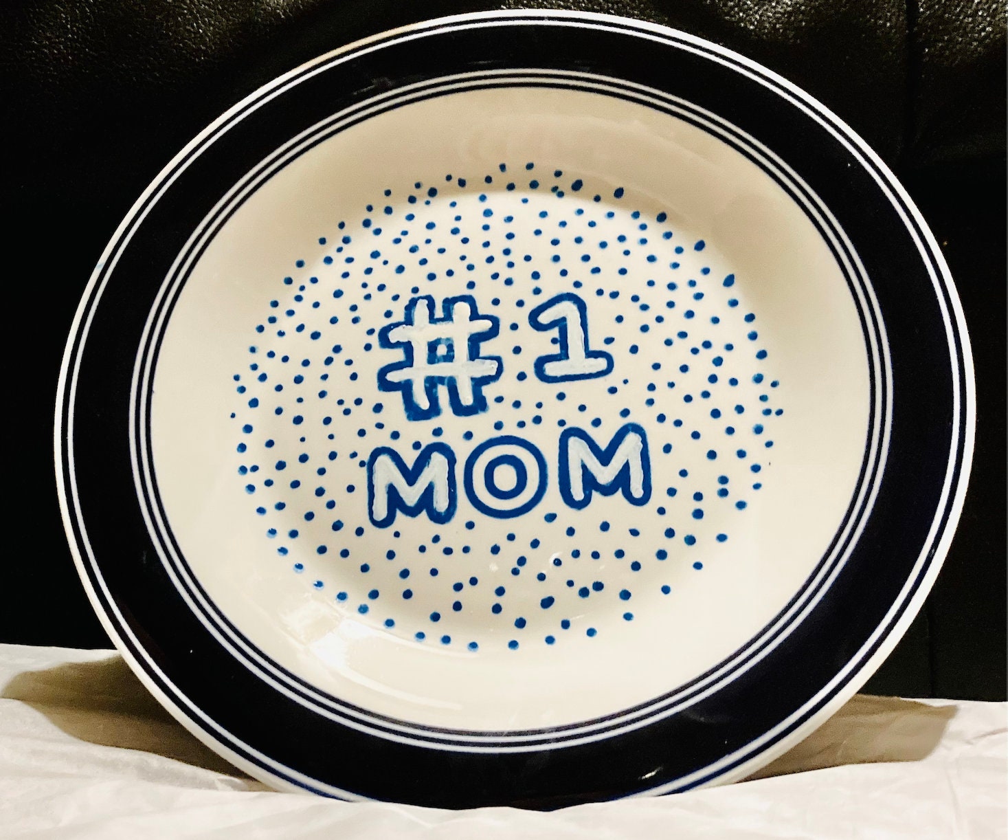 Customizable 1 MOM Mother's Day Plate Etsy