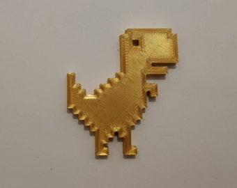 Chrome Dino/t-rex/dinosaur Fridge Magnet 3d Printed. A Great 