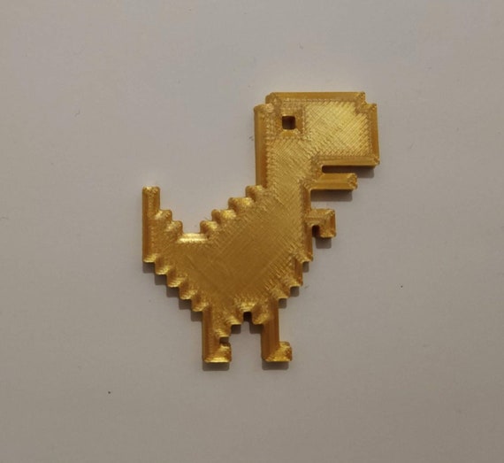 Chrome Dino/t-rex/dinosaur Fridge Magnet 3d Printed. A Great 