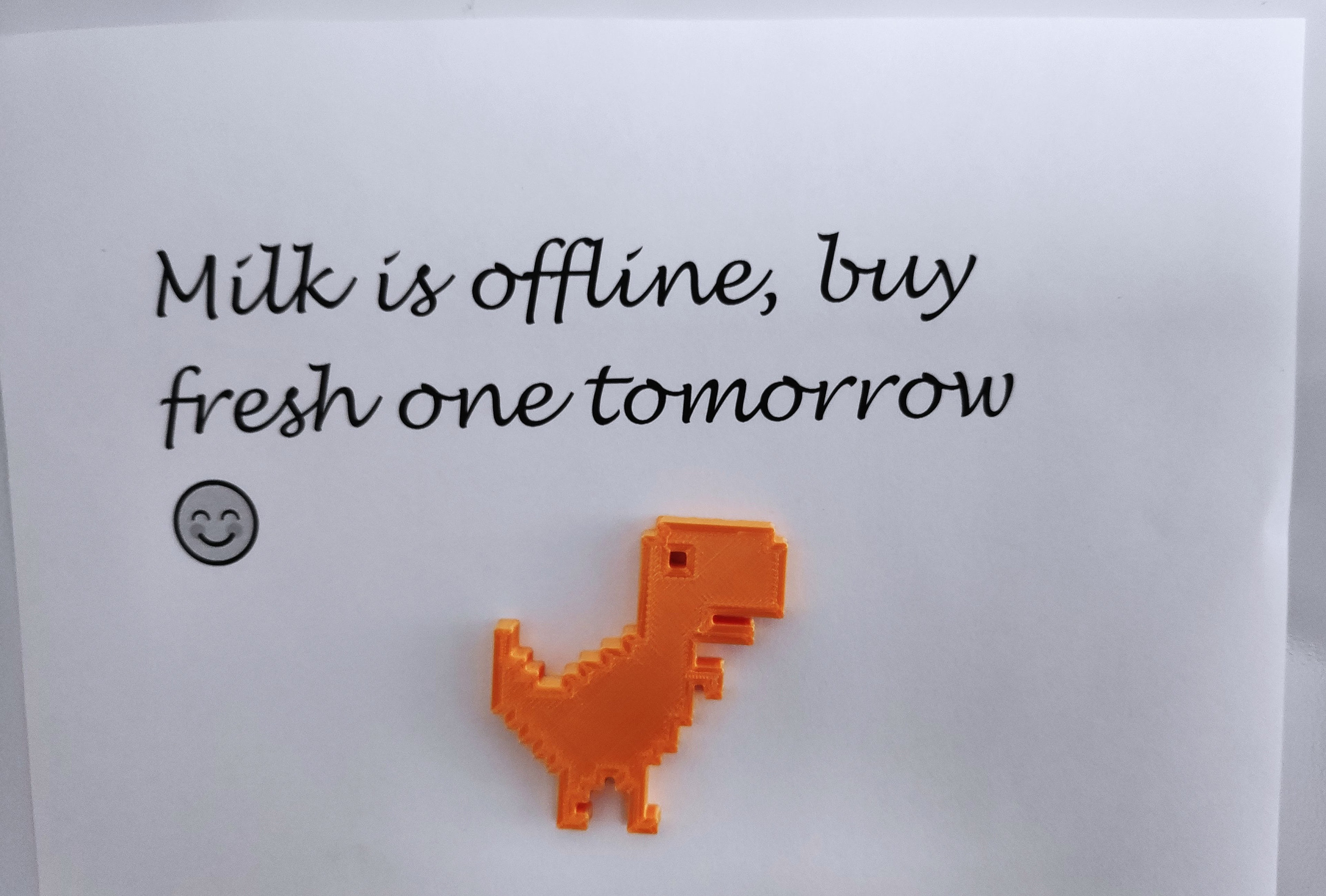 Chrome Dino/t-rex/dinosaur Fridge Magnet 3d Printed. A Great 