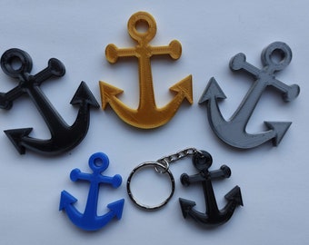 Anchor fridge magnet, keychain or keyfob - 3d printed. A great present for anyone or get it for yourself which is the best gift of all.