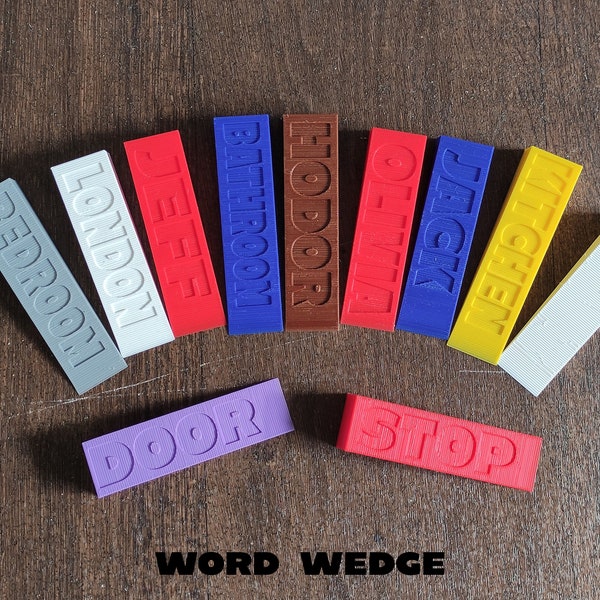 Door Stop / Door Wedge Customisable and Personalisable - 3d printed. A great present for anyone or get a gift for yourself