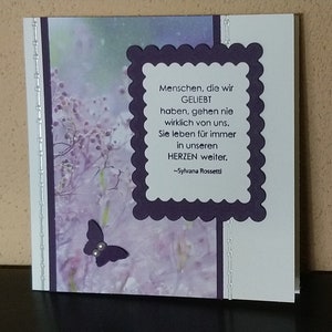 Trauerkarte, Beileidskarte, Trauer, handgemacht, Stampin'UP!