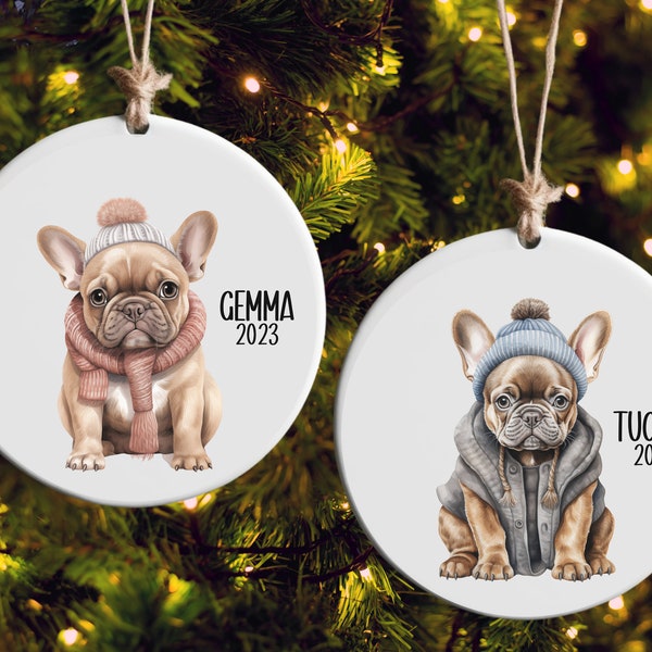 Custom French Bulldog Christmas Ornament - Personalized Dog Breed Ornament - Handmade Keepsake Holiday Gift - Pet Lover's Tree Decoration