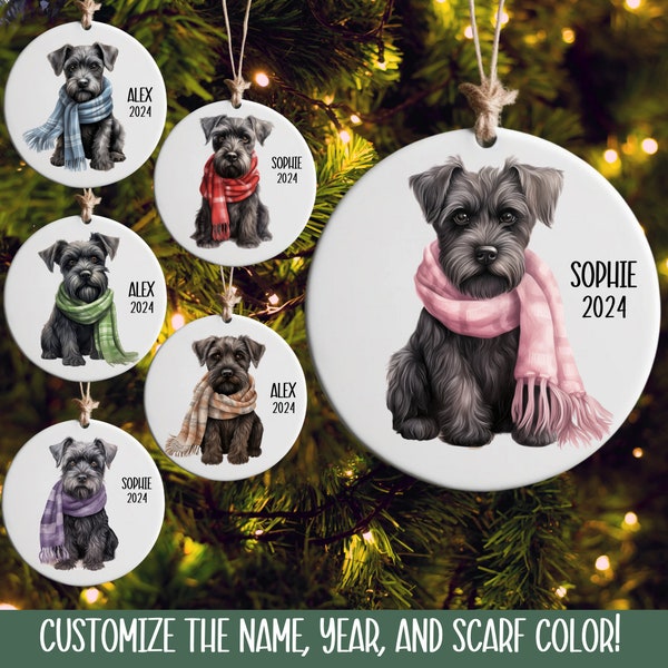 Custom Black Schnauzer Christmas Ornament - Personalized Dog Breed Ornament - Handmade Keepsake Holiday Gift - Pet Tree Decoration