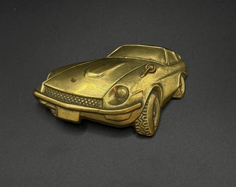 Vintage 1978 Baron Buckle Solid Brass Datsun 280Z Belt Buckle 6023 Car Accessory