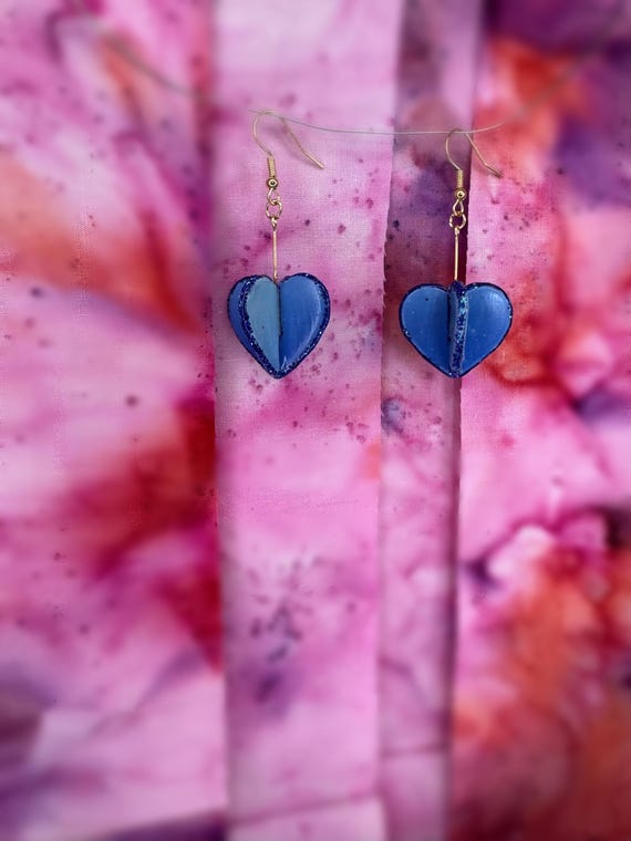 Double Sided Dangle Heart Earrings