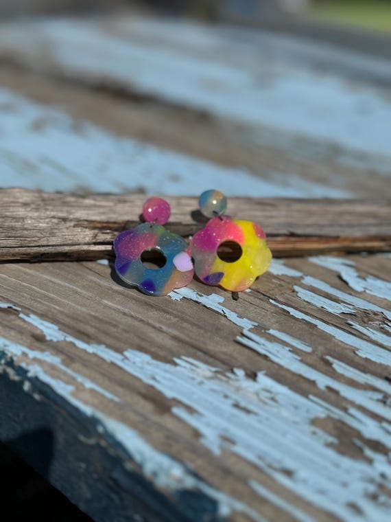 Watercolor Flower Earrings