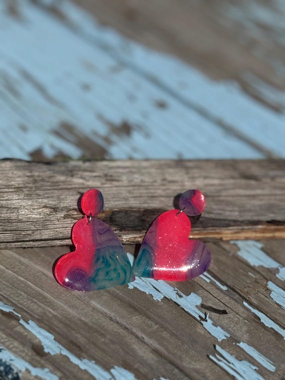 Glass Heart Earrings