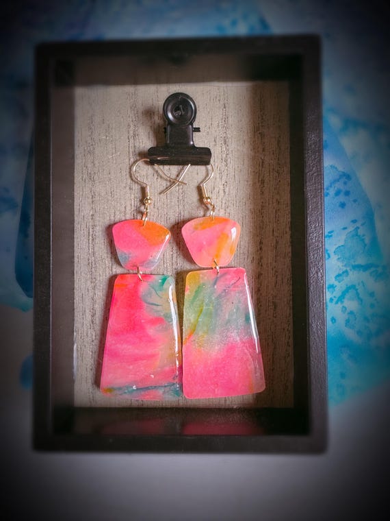 Pink Polymer Clay Earrings