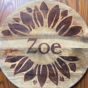 Sunflower Wood Sign