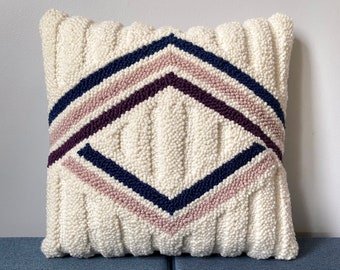 Punch Needle Geometric Pillow Cover