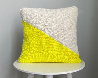 Punch Needle Pillow Cover | Geometric | Square