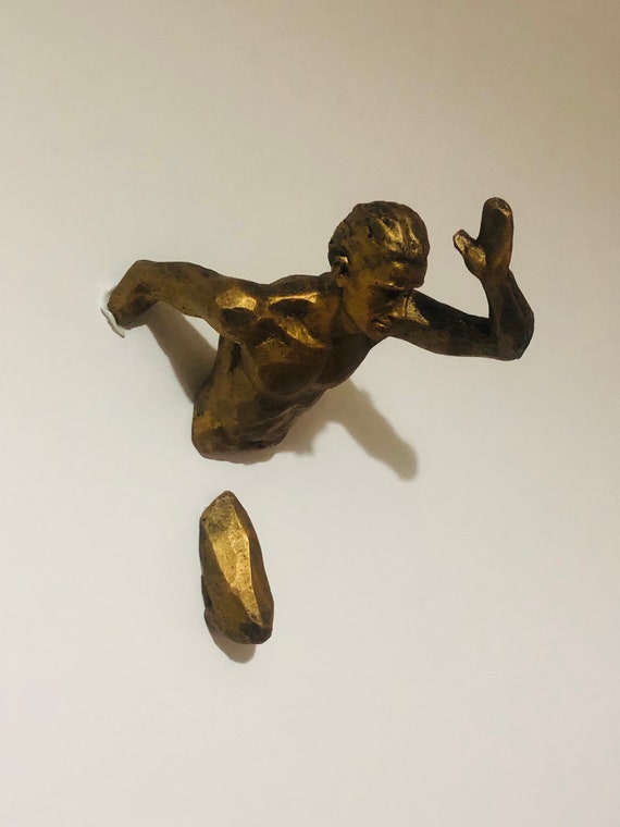 Running Man Wall Statue 3D Wall Decor Wall Statue Wall Etsy