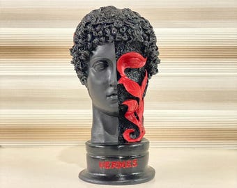 Hermes Statue, Hermes Sculpture, Hermes Greek Gods, Ancient Mythology, Hermes Bust Statue, Hermes Greek Statue, Mythology Statues, Handmade