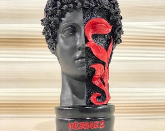 Hermes Statue, Hermes Sculpture, Hermes Greek Gods, Ancient Mythology, Hermes Bust Statue, Hermes Greek Statue, Mythology Statues, Handmade