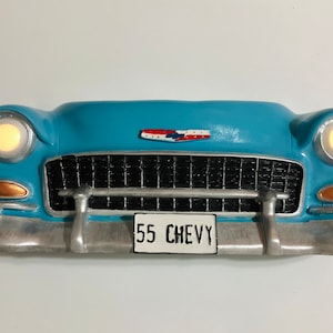 Chevrolet Statue Sculpture, Chevrolet Chevy 55 Front Side Wall Sculpture, Retro Decor, Antique Decor, Classic Car Decor Wall Statue, Antique