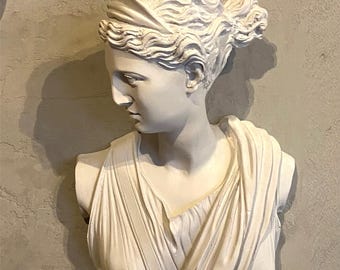 Artemis Statue, Artemis Wall Decor, Artemis Sculpture, Diana Statue, Greek Goddess Statue, Artemis Wall Statue, Greek Mythology, Wall Statue