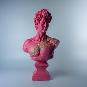 Large David Statue, Sculpture Statues, Large Greek Bust Statue, Geometric Design Statue, David Bust Statue, Large Male Sculpture Statue