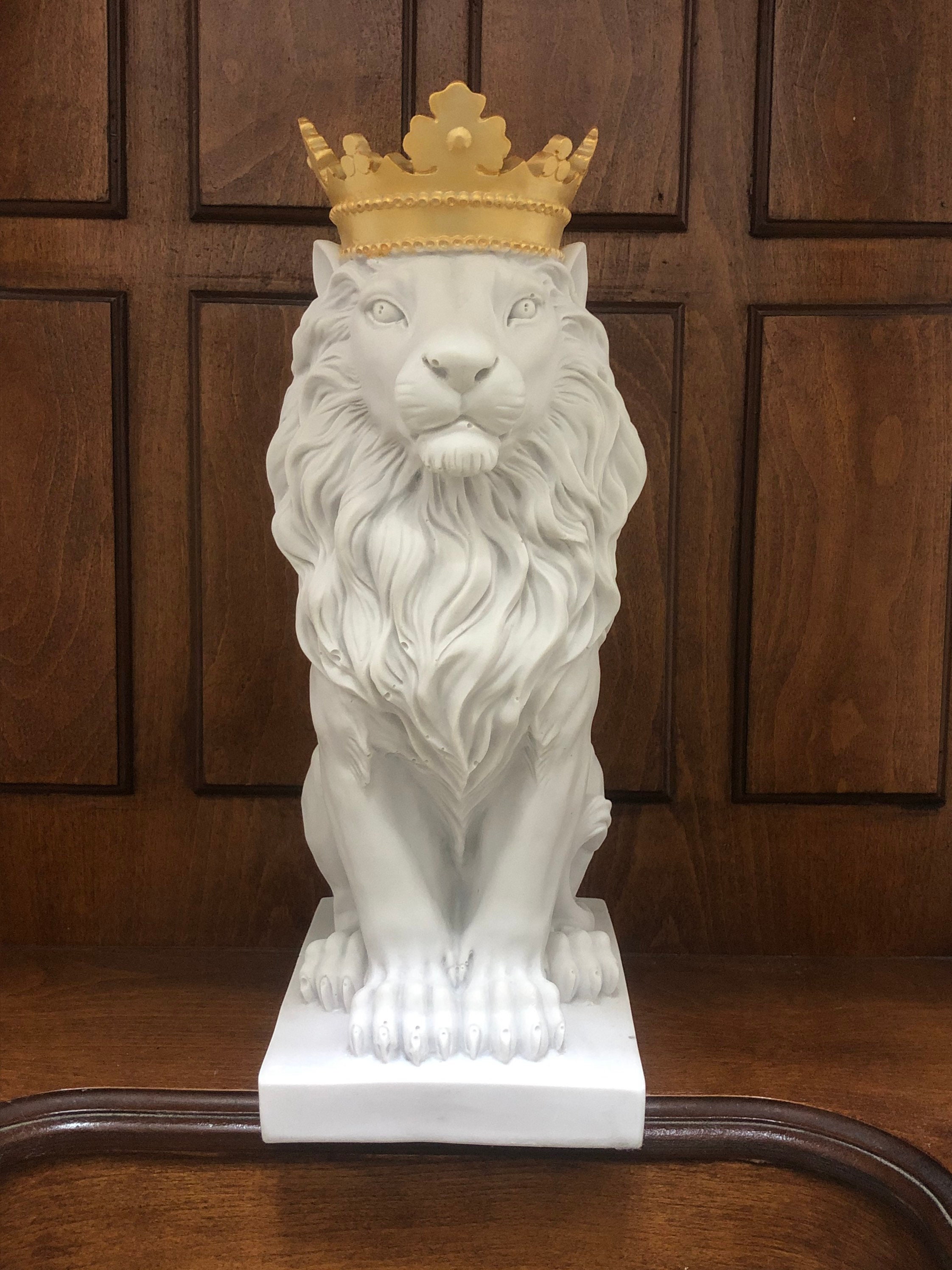Lion King Statue, Sculpture Crown Sculpture, Statue, Large Animal Home Decor