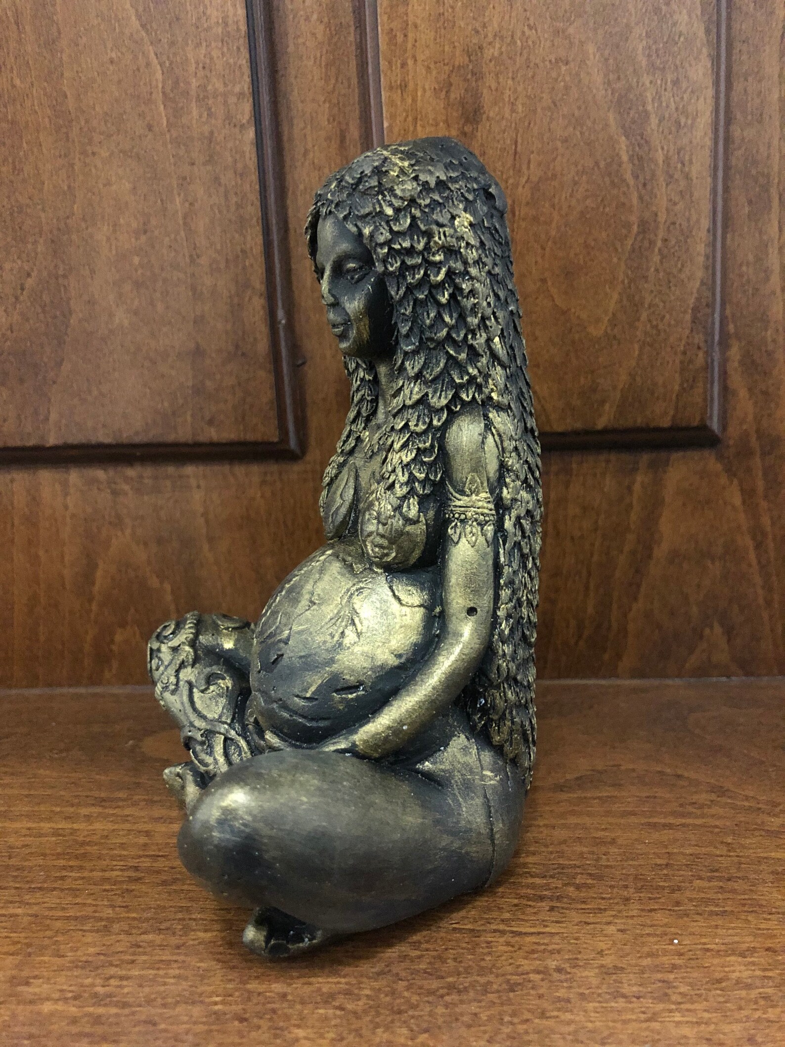 Ethereal Mother Earth Gaia Art Statue Bronze Figurine - UK