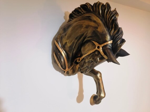 Large Horse Head Wall Sculpture, Hand-painted Polyester Decor - Etsy