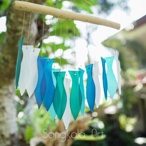 Glass Wind Chime, Fish Style, Hanging Wind Chime, Sounds, Home Decor, Wall Decor, Glass Decor, Outdoor, Garden Decor, Handmade. image 9