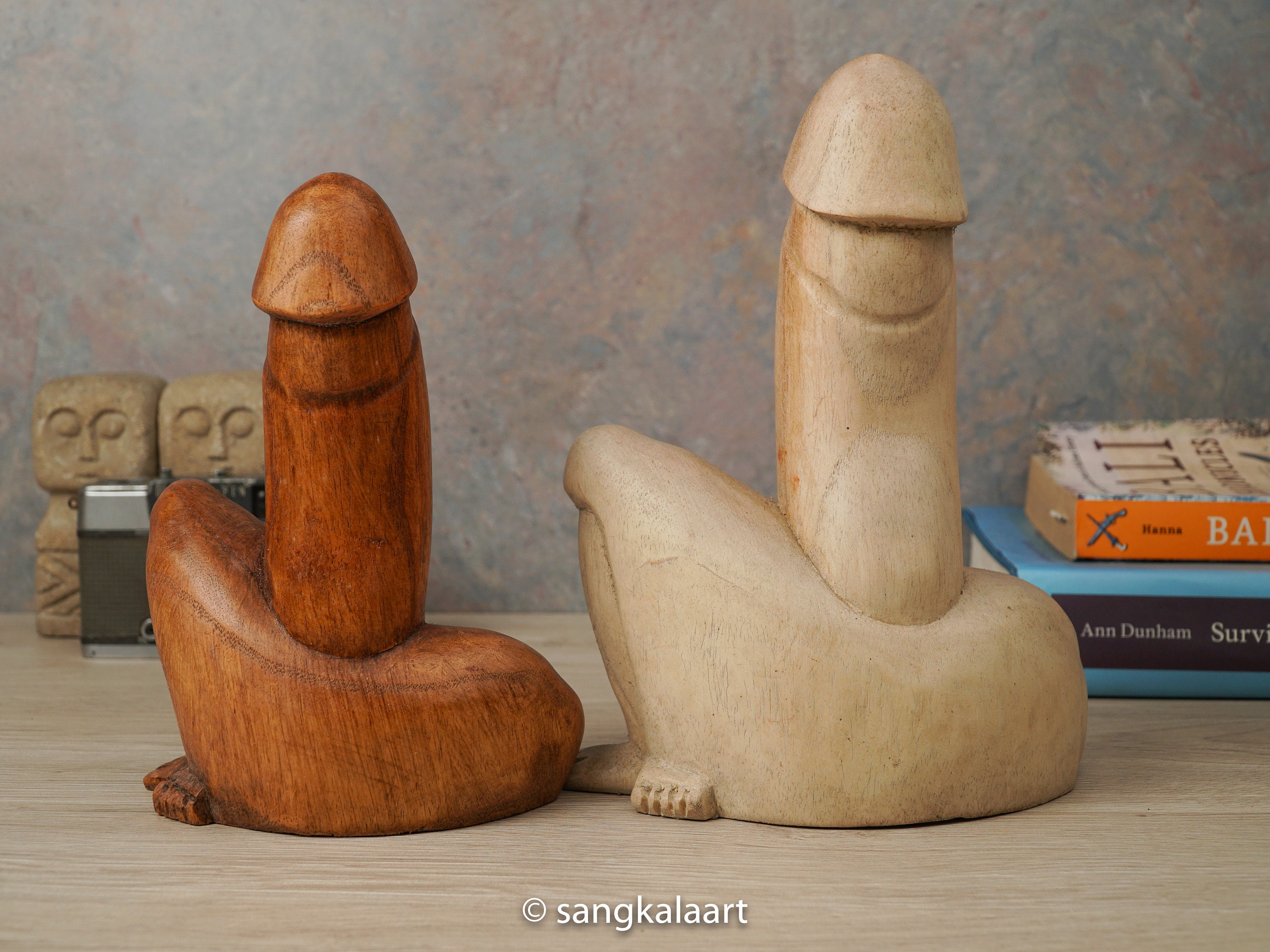 18 MATURE Wooden Standing Penis / Wooden Penis / Hand Carved Penis / Wood  Carving 