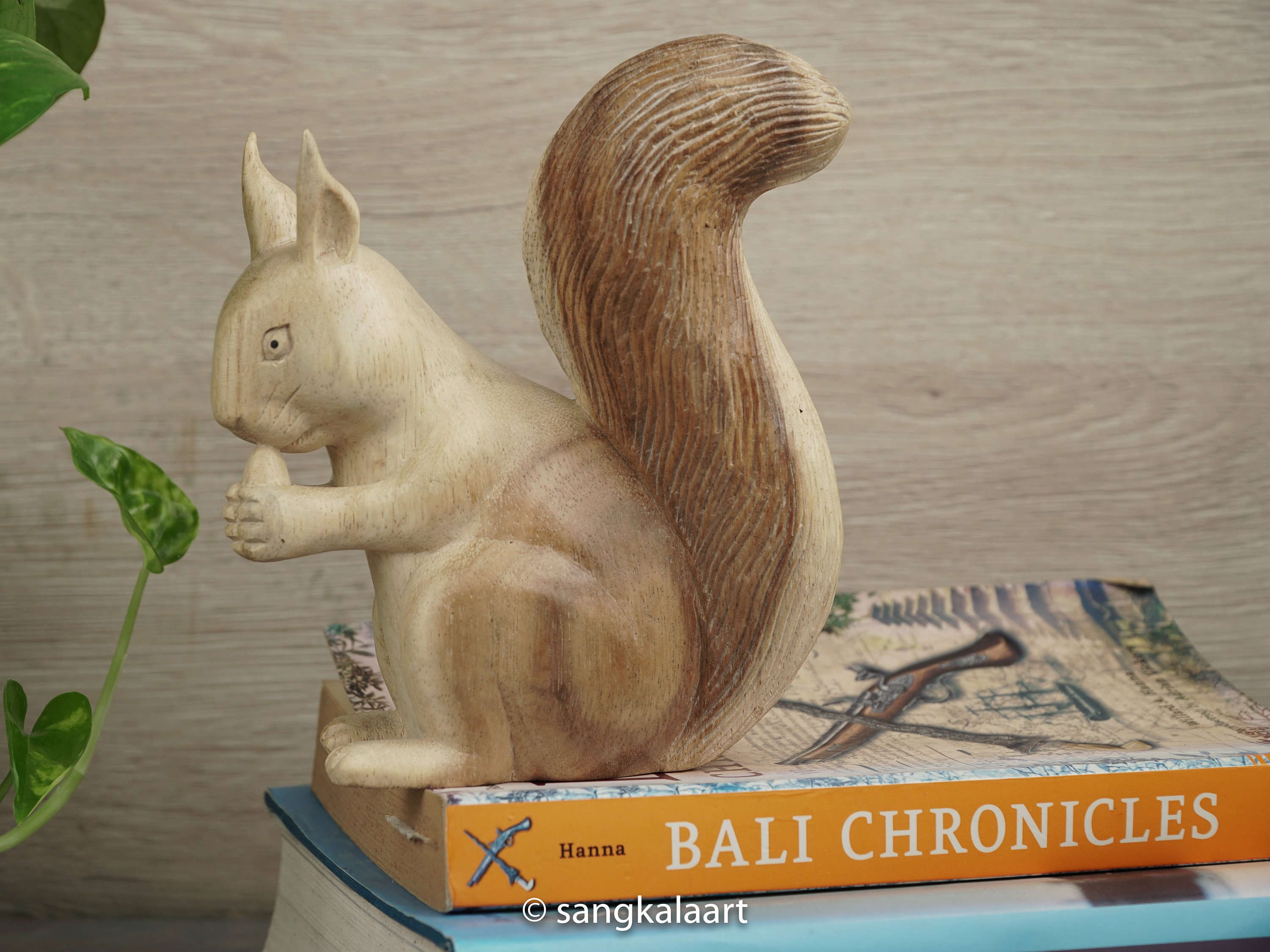 木製のリスの彫刻、リス愛好家、動物、木彫り、手作り、手彫り、家の