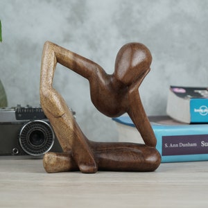 Wooden Abstract Sitting Man Sculpture, Abstract, Wooden Statue, Wood Carving, Hand Carved, Handmade, Housewarming, Gifts Idea, Gift For Her