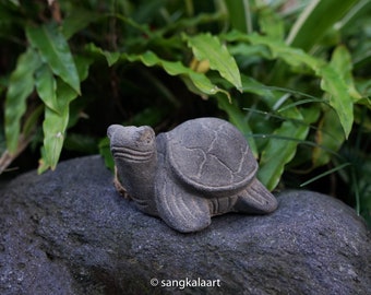 Solid Concrete Little Turtle Sculpture, Turtle Figure, Sea Life, Solid Concrete Sculpture, Handmade, Hand Carved, Garden Decor, Outdoor