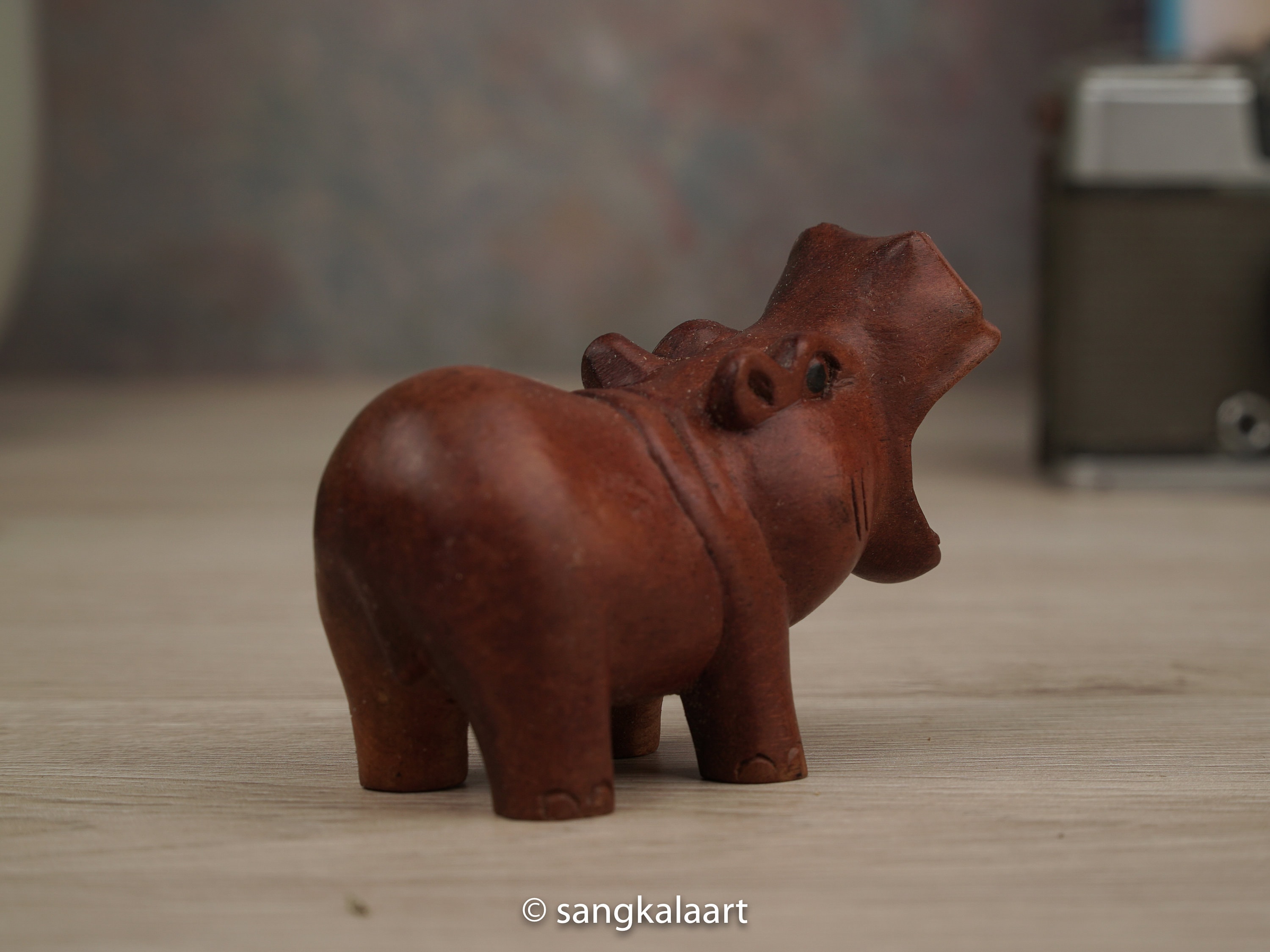 木彫動物⑅カバ(小)⑅インドネシア 木彫り アジアン雑貨 カバさんの木彫り2 : アジア雑貨ビンゴ - 通販