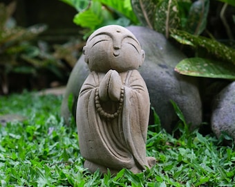 Estatua de Jizo, Jizo de piedra, Jizo japonés, Japón, Buda, Guardián, Talla de piedra, Hecho a mano, Tallado a mano, Adorno, Jizo de jardín, Regalo de cumpleaños