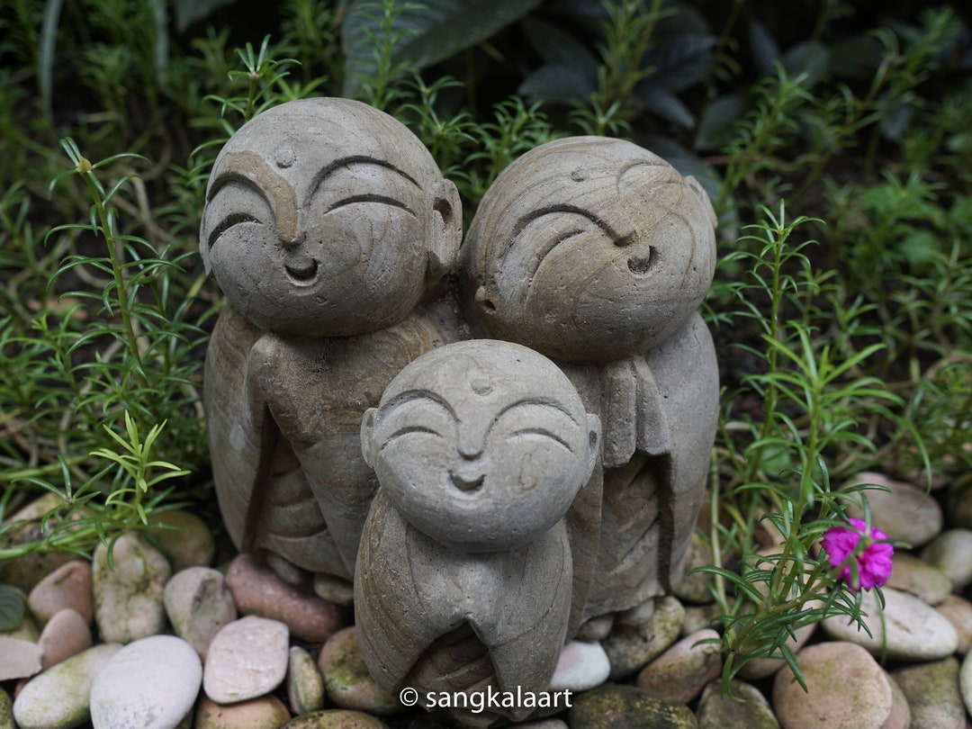 Jizo Family Stone Sculpture Jizo Garden Jizo Buddha Etsy