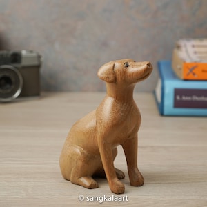 Wooden Dog Statue, Animal, Wood Carving, Handmade, Handcraft, Wood Carved, Kids Toys, Ornament, Home Decor, Birthday Gift, Gift For Kids