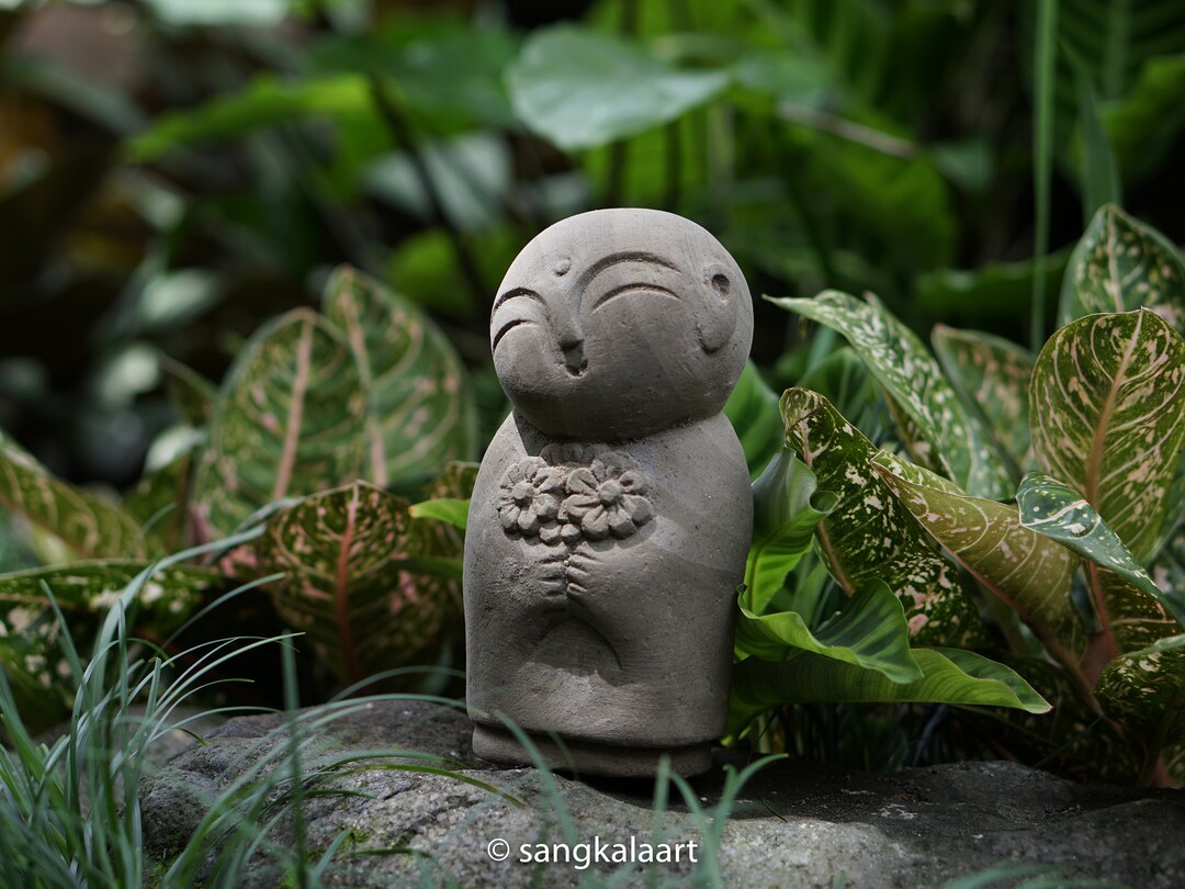 Stone Jizo Sculpture, Jizo Garden, Stone Statue, Handmade, Hand Carved, Stone Carving