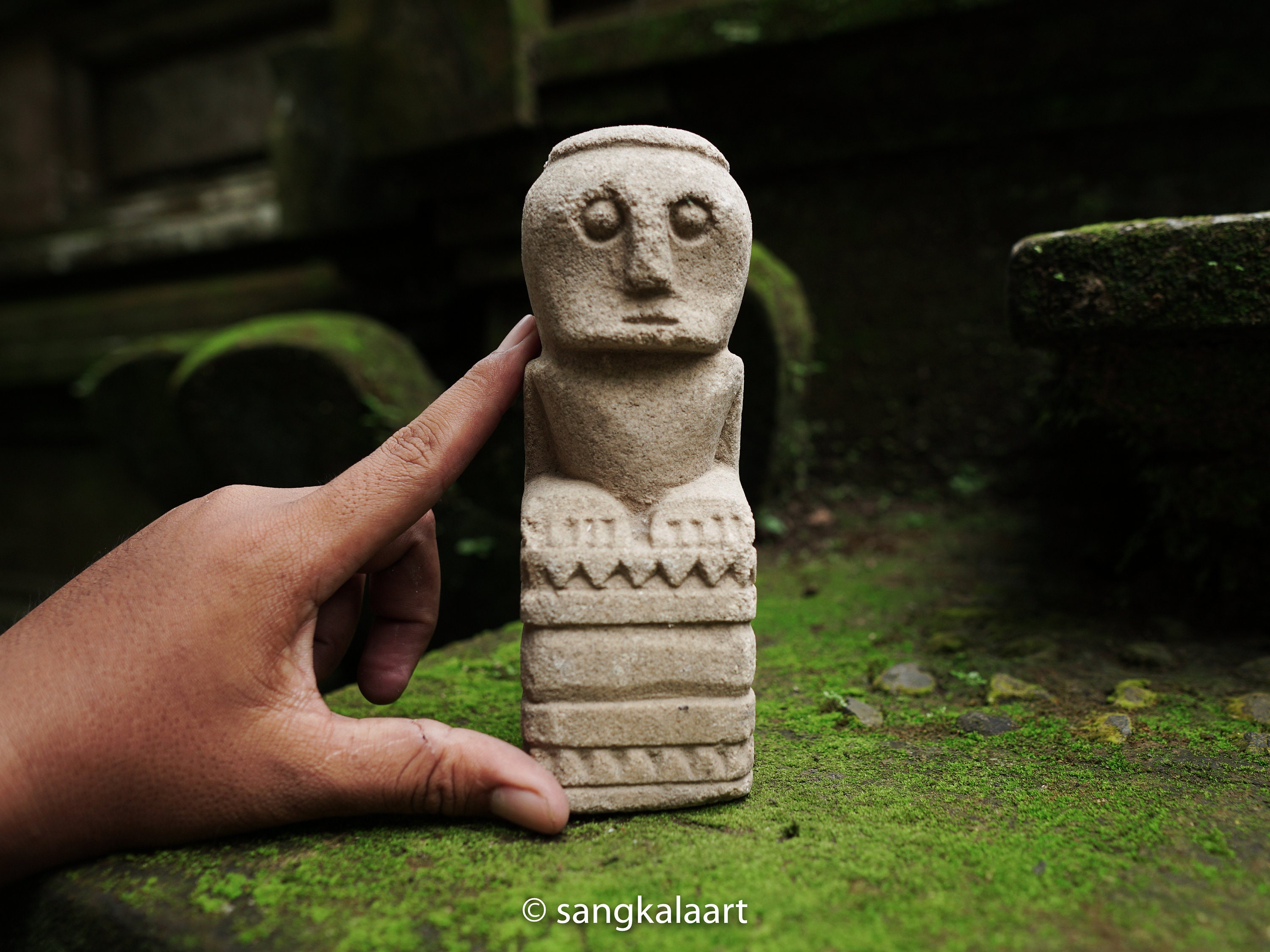 置物 Primitive Sculpture Primitive Stone Sculpture 4 Inch / 10 Cm, Totem Stone, Handmade