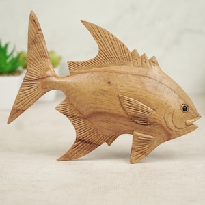 Wooden Fish Sculpture, Fish Lover, Animal, Handmade, Wood Carving, Hand Carved, Ornament, Housewarming, Home Decor, Room Decor, Gifts