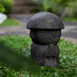 Solid Concrete Sculpture, Jizo Statue, Cement Statue, Handmade, Ornament, Hand Carved, Garden Decor, Gift
