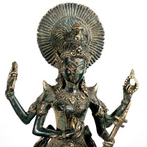 Sarasvati Bronze Statue, Saraswati Figurine, Saraswati on Swan. Hindu Goddess of Knowledge, Music, Art, Wisdom & Education, Home Decor Gift