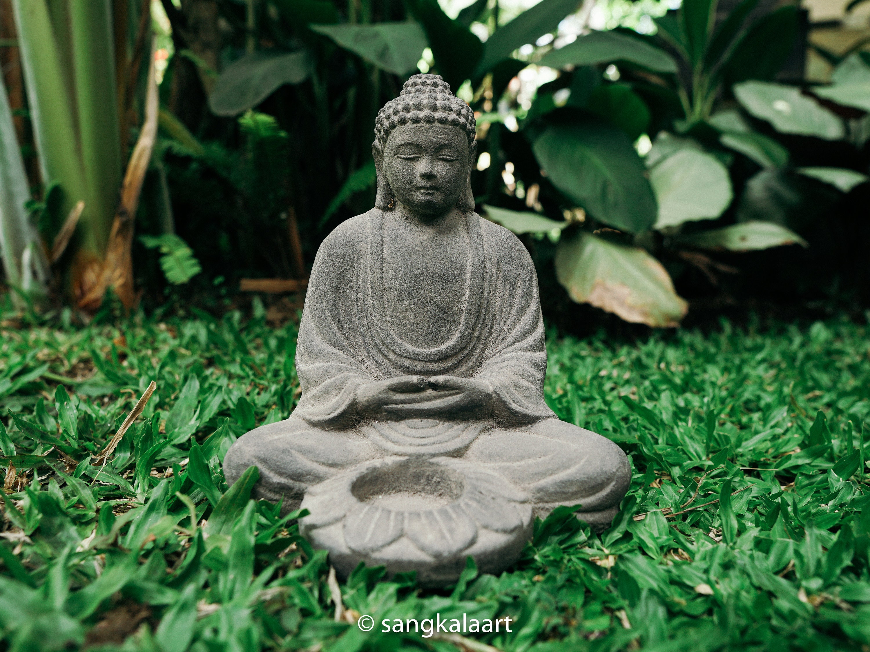 緑色 女性像装飾 インテリア小物コンクリート製