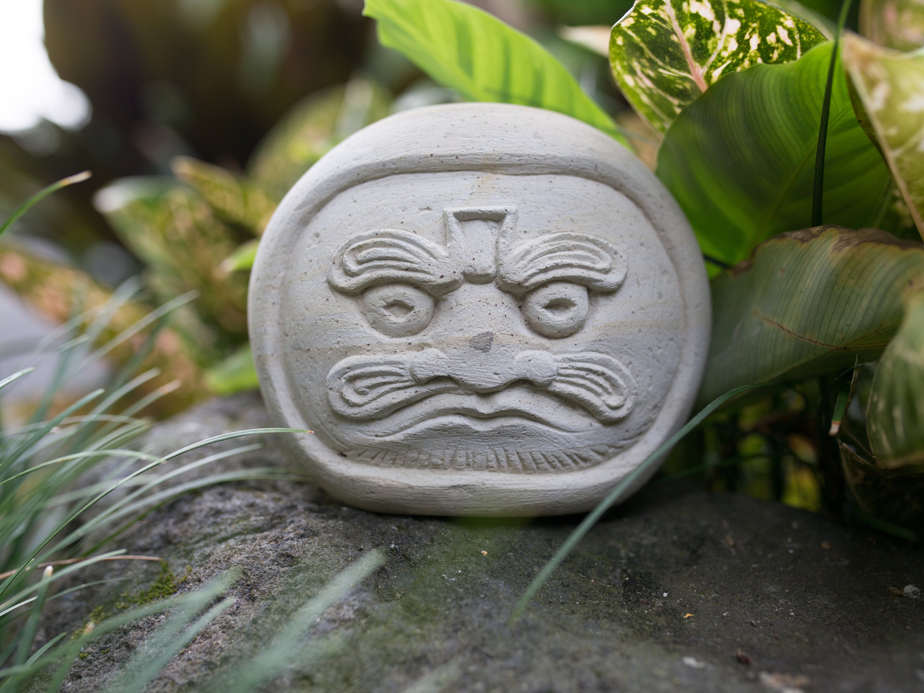 Daruma Statue, Daruma Figure, Sandstone, Daruma Antique