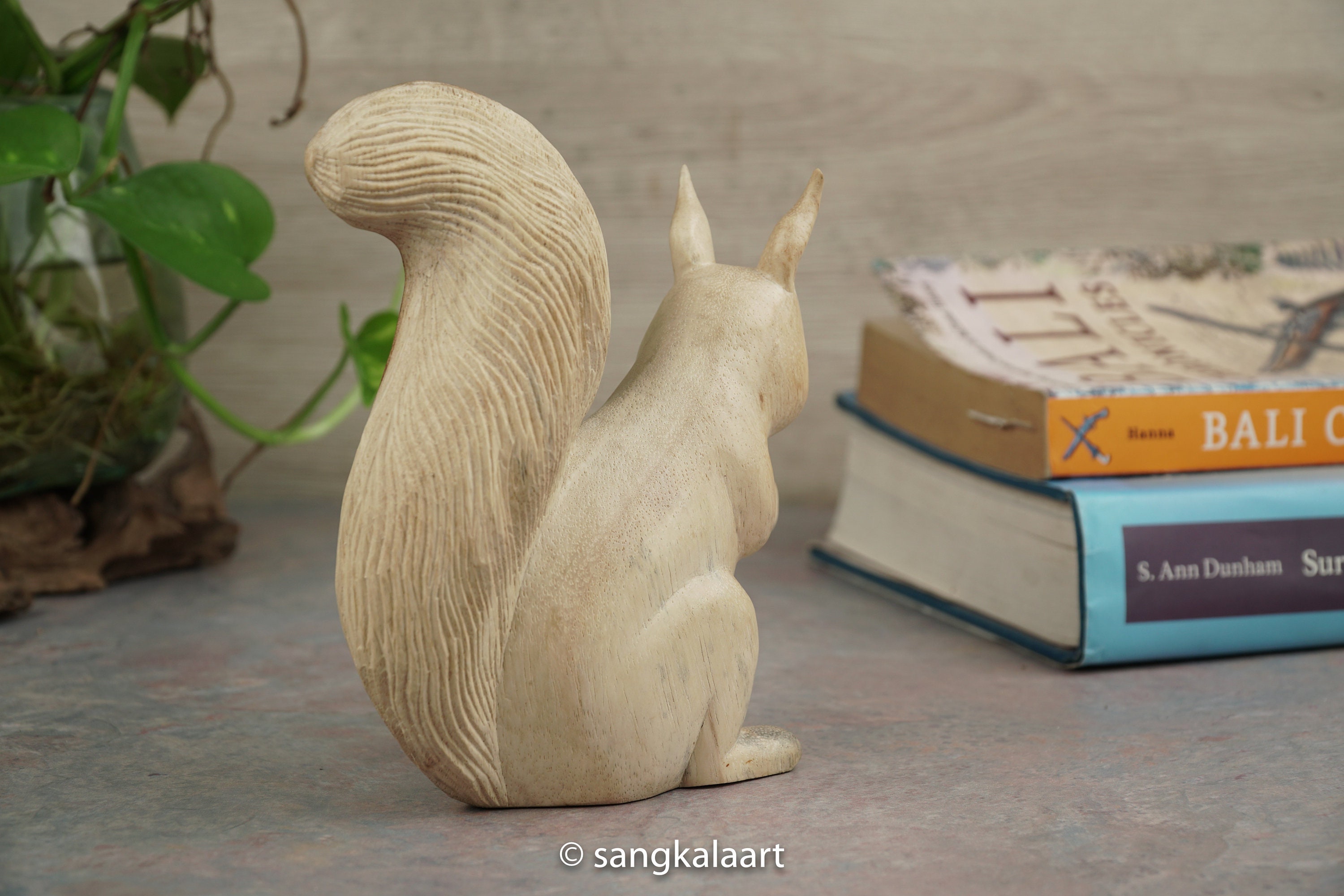 木製のリスの彫刻、リス愛好家、動物、木彫り、手作り、手彫り、家の