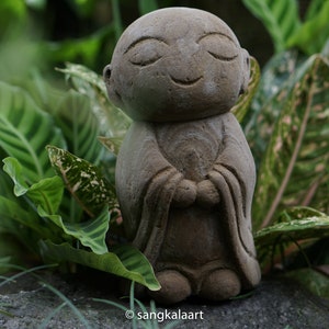 Estatua de piedra de Jizo, Jizo japonés, Guardián de Jizo, Amante de Jizo, Talla de piedra, Hecho a mano, Adorno, Inauguración de casa, Decoración del hogar, Decoración de jardín