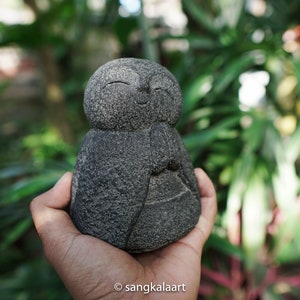 Praying Buddha Jizo, Buddha, Japanese Jizo, Japanese Buddha, Buddhism, Handmade, Hand Carved, Garden Decor, Outdoor, Christmas Gift