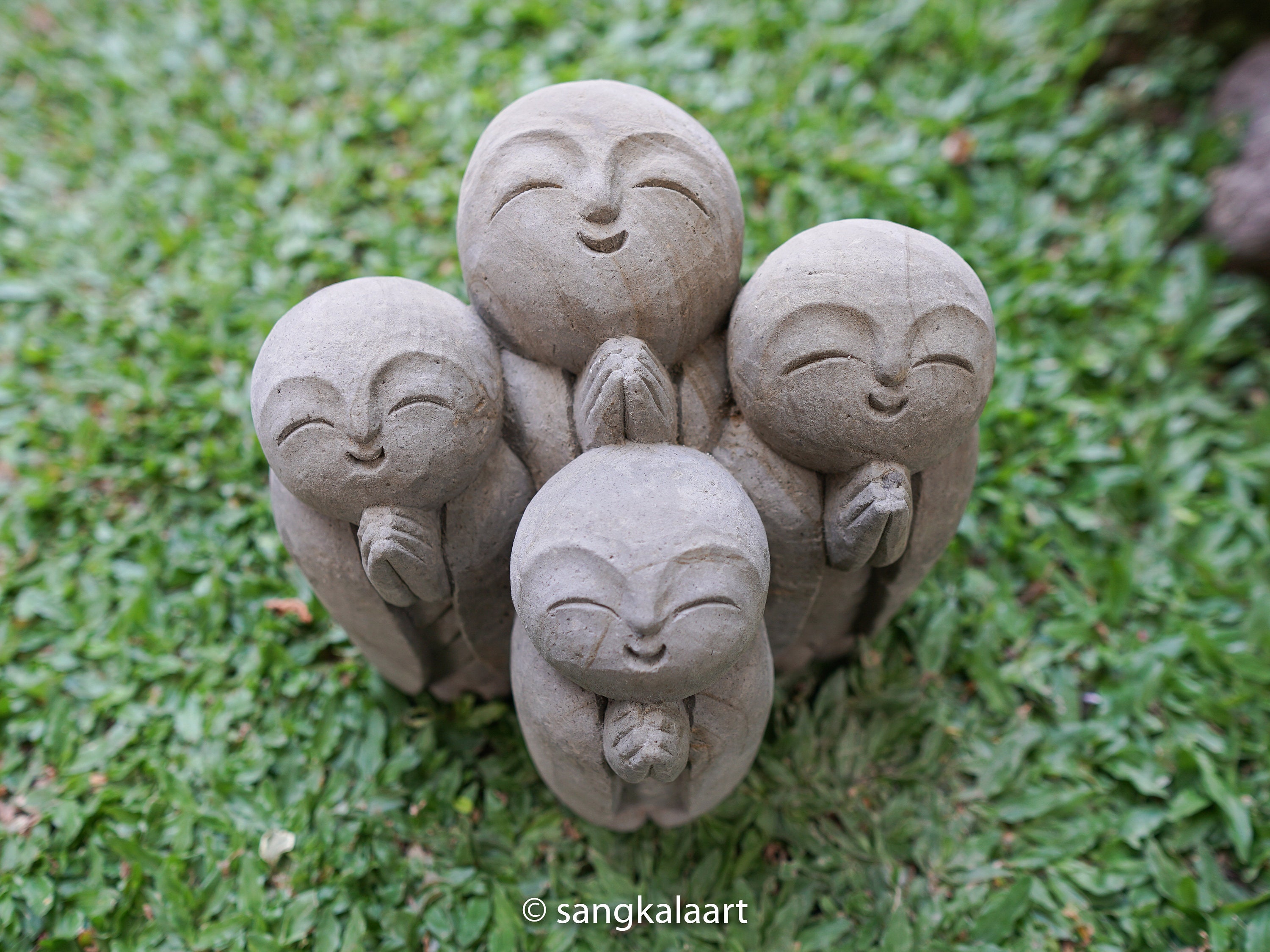Solid Stone Quadruple Jizo Sculpture Jizo Garden Buddha Etsy