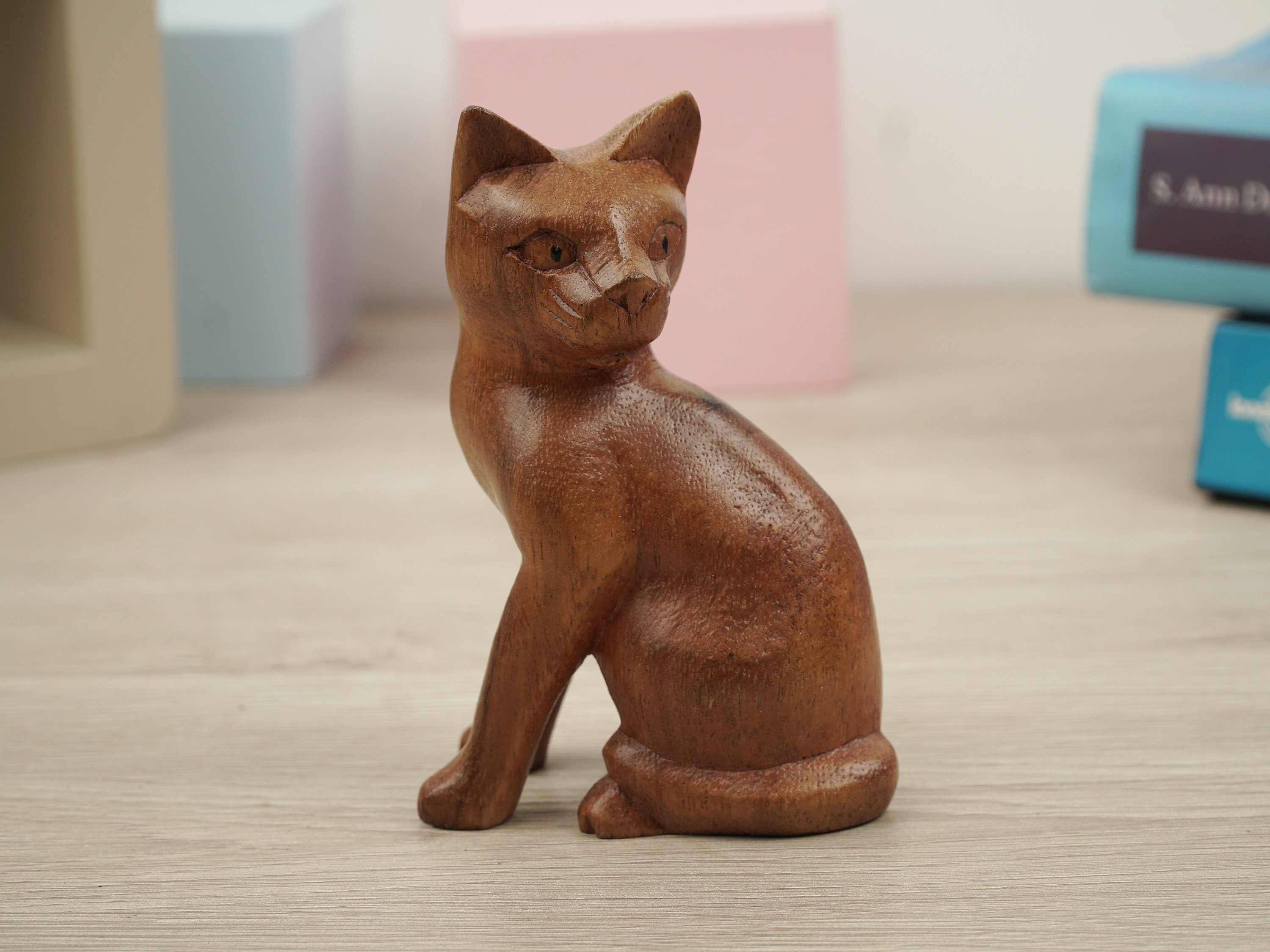 Figurine de chat figurine d'animal de jardin, artisanat d'animaux de  simulation, figurines d'animaux mignons Statue de jardin de chat en plein  air Gris