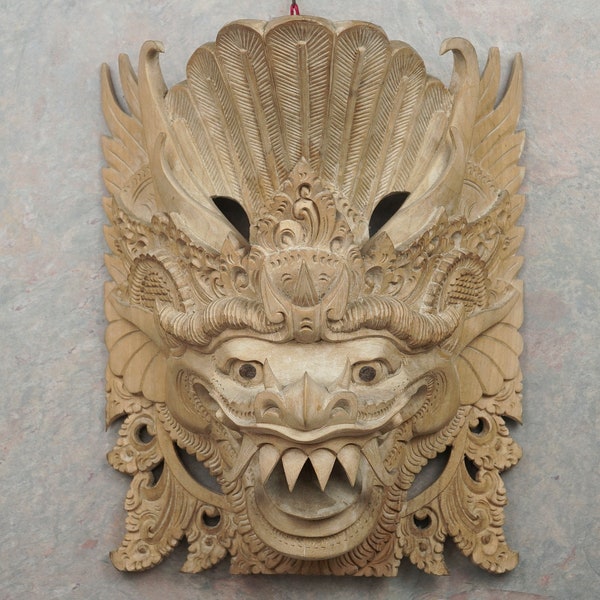 Wall Hanging Decor Balinese Barong Mask, Wood Carving, Handmade, Hand Carved, Handicraft, Wall Hanging, Home Decor, Room Decor, Gifts Idea